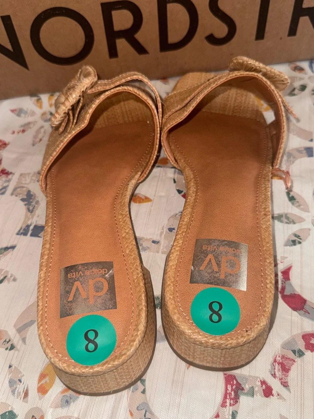 Nordstrom Tan Woven Buckle Mule Sandals